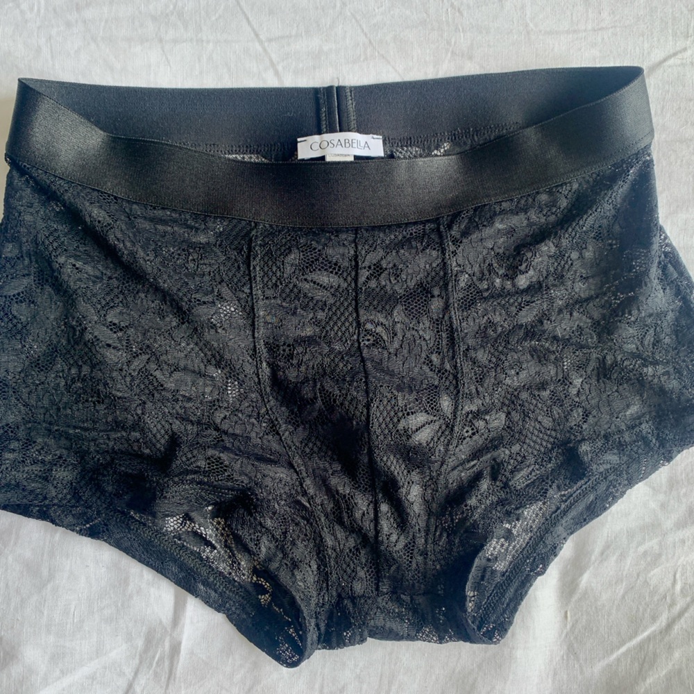Cosabella Mens Black Lace Trunks